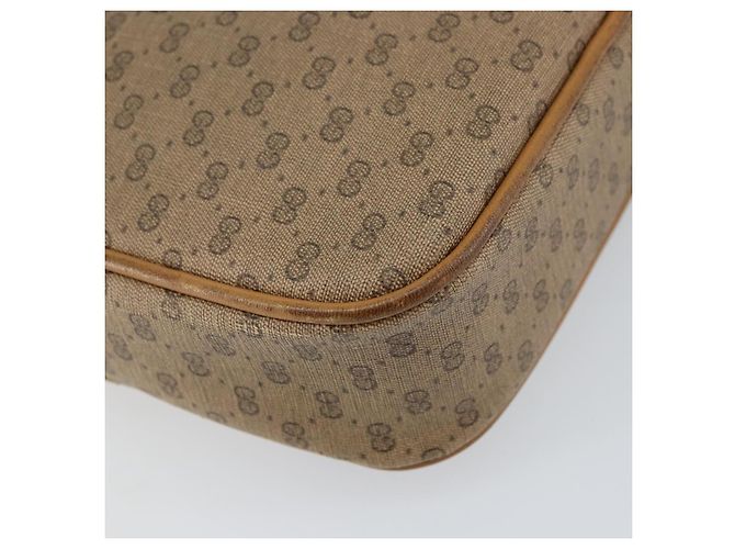 Gucci Borsa a Spalla Micro GG Supreme PVC Beige Oro Auth ka478 D'oro - vista 16