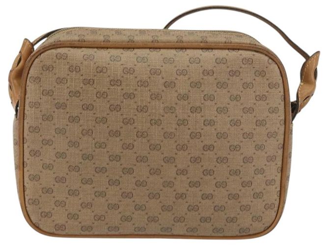 Gucci Borsa a Spalla Micro GG Supreme PVC Beige Oro Auth ka478 D'oro - vista 2