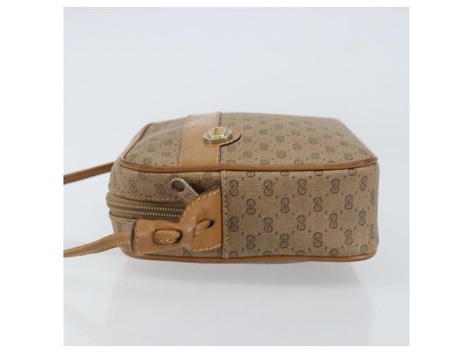 Gucci Borsa a Spalla Micro GG Supreme PVC Beige Oro Auth ka478 D'oro - vista 4