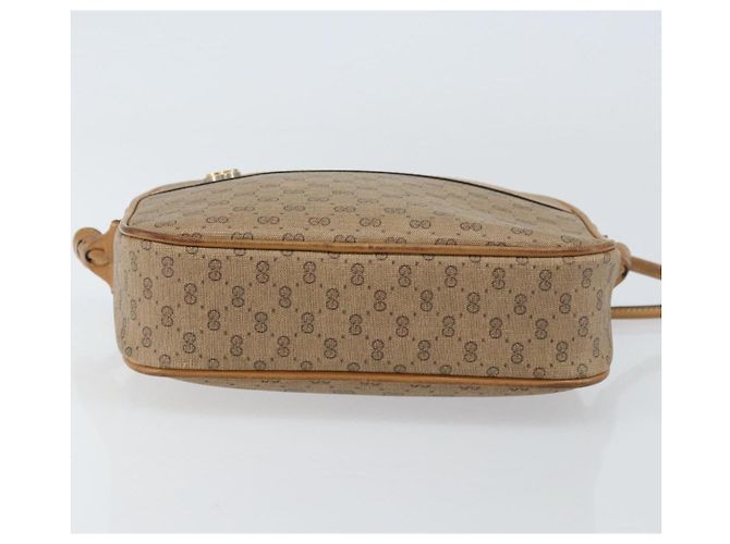 Gucci Borsa a Spalla Micro GG Supreme PVC Beige Oro Auth ka478 D'oro - vista 5