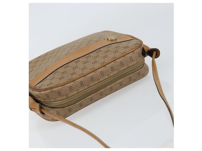 Gucci Borsa a Spalla Micro GG Supreme PVC Beige Oro Auth ka478 D'oro - vista 6