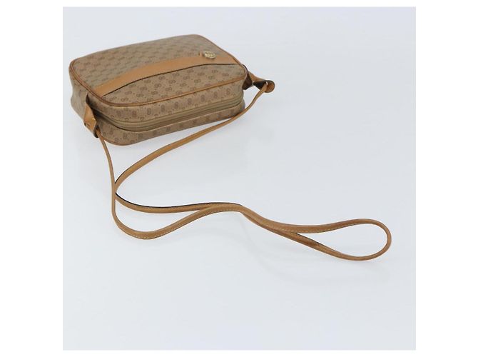 Gucci Borsa a Spalla Micro GG Supreme PVC Beige Oro Auth ka478 D'oro - vista 7