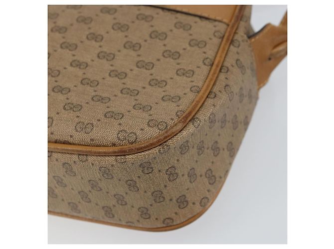 Gucci Borsa a Spalla Micro GG Supreme PVC Beige Oro Auth ka478 D'oro - vista 9