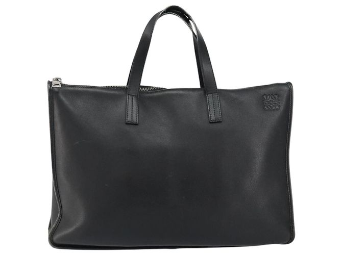 LOEWE Anagram Handtasche Leder Schwarz Silber Auth 155610 - Ansicht 13