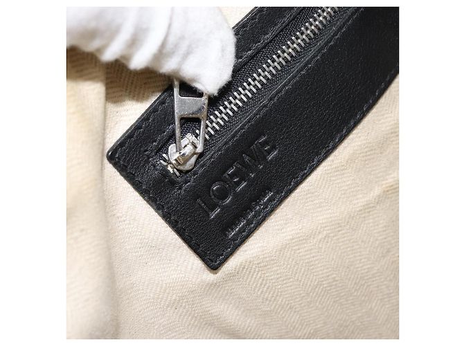 LOEWE Anagram Handtasche Leder Schwarz Silber Auth 155610 - Ansicht 18