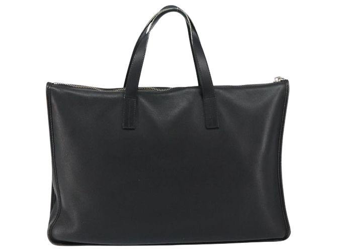 LOEWE Anagram Handtasche Leder Schwarz Silber Auth 155610 - Ansicht 2