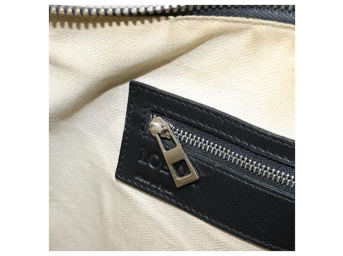 LOEWE Anagram Handtasche Leder Schwarz Silber Auth 155610 - Ansicht 21