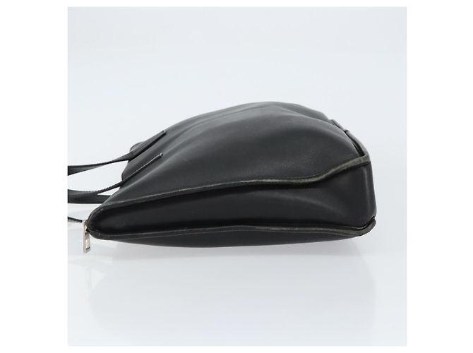 LOEWE Anagram Handtasche Leder Schwarz Silber Auth 155610 - Ansicht 4