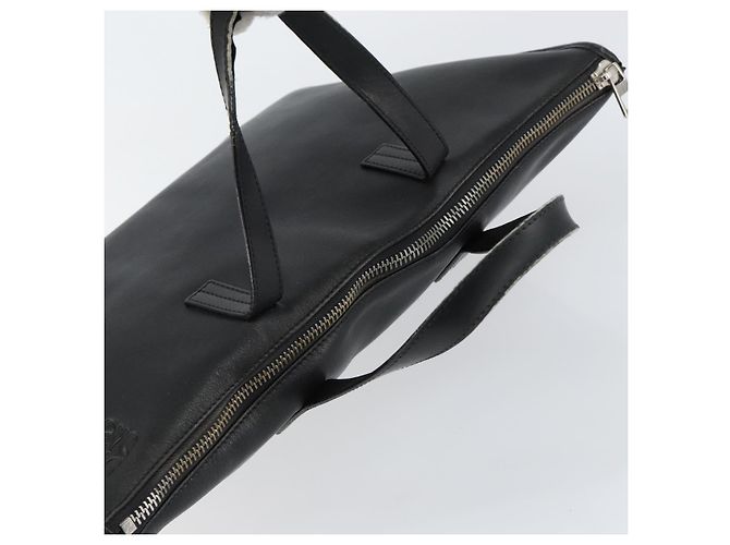 LOEWE Anagram Handtasche Leder Schwarz Silber Auth 155610 - Ansicht 6