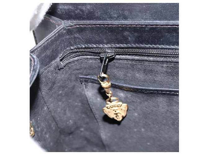 Gucci Borsa a Spalla in Pelle Nera e Oro Auth 155306 Nero D'oro - vista 21