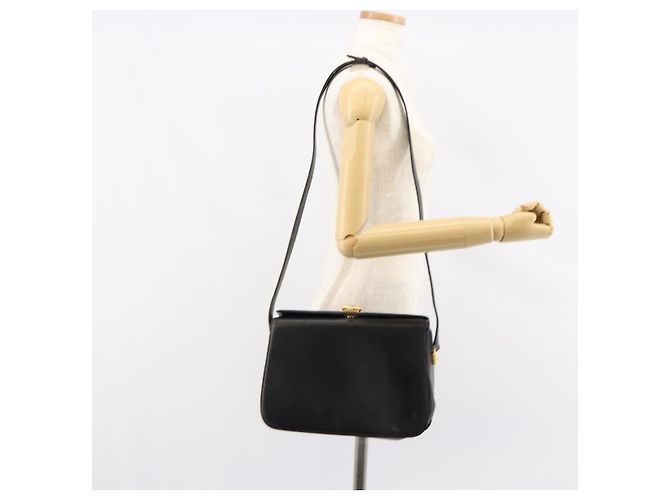 Gucci Borsa a Spalla in Pelle Nera e Oro Auth 155306 Nero D'oro - vista 24