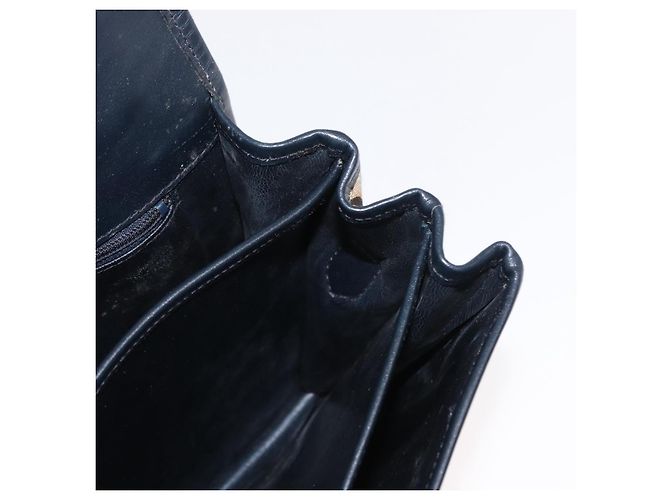 Céline Borsa a Spalla Celine C Sulky in Tela Blu Navy e Oro Auth 151728 D'oro - vista 20