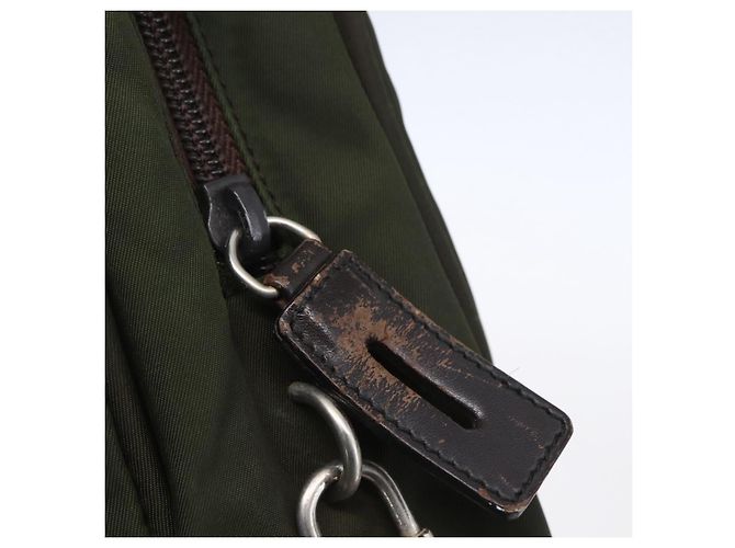 PRADA Borsa a mano in nylon khaki argento autentica mr1570 Cachi - vista 10