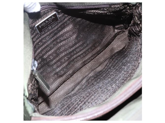 PRADA Borsa a mano in nylon khaki argento autentica mr1570 Cachi - vista 11