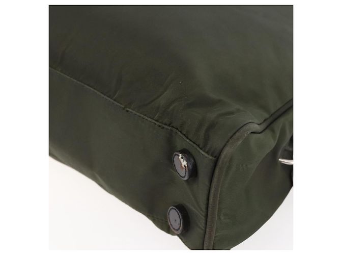 PRADA Borsa a mano in nylon khaki argento autentica mr1570 Cachi - vista 15