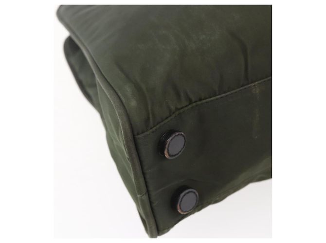 PRADA Borsa a mano in nylon khaki argento autentica mr1570 Cachi - vista 16