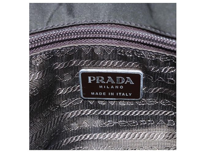 PRADA Borsa a mano in nylon khaki argento autentica mr1570 Cachi - vista 19