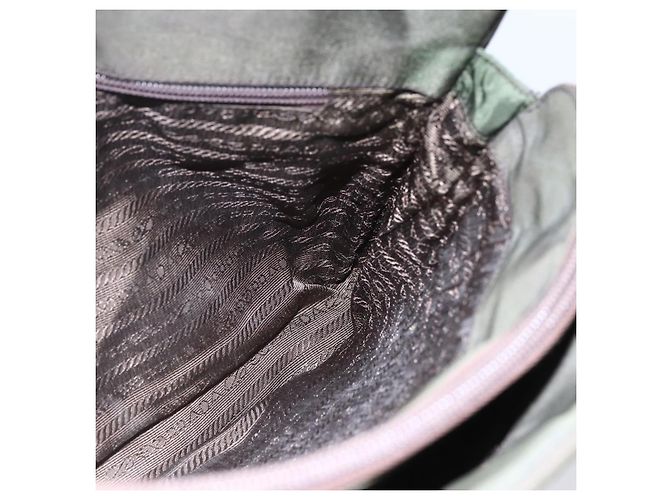 PRADA Borsa a mano in nylon khaki argento autentica mr1570 Cachi - vista 21
