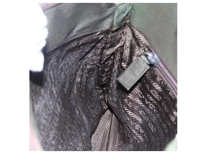 PRADA Borsa a mano in nylon khaki argento autentica mr1570 Cachi - vista 22
