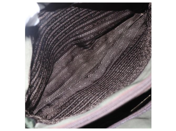 PRADA Borsa a mano in nylon khaki argento autentica mr1570 Cachi - vista 25