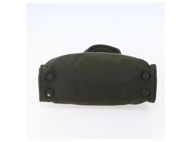 PRADA Borsa a mano in nylon khaki argento autentica mr1570 Cachi - vista 5