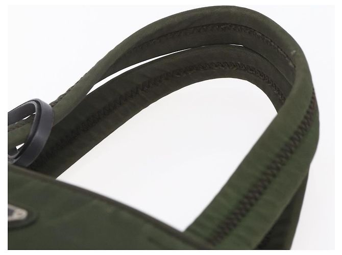 PRADA Borsa a mano in nylon khaki argento autentica mr1570 Cachi - vista 8