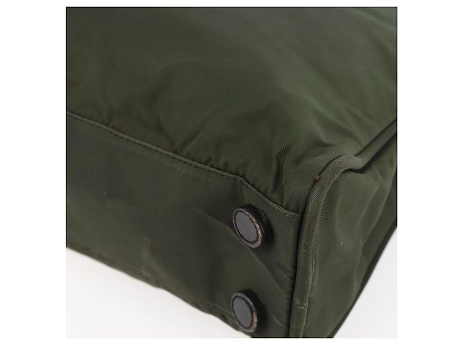 PRADA Borsa a mano in nylon khaki argento autentica mr1570 Cachi - vista 9