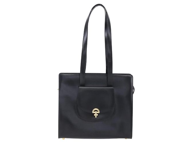 Céline Borsa Tote in pelle nera e oro Auth SW1830 Nero D'oro - vista 13
