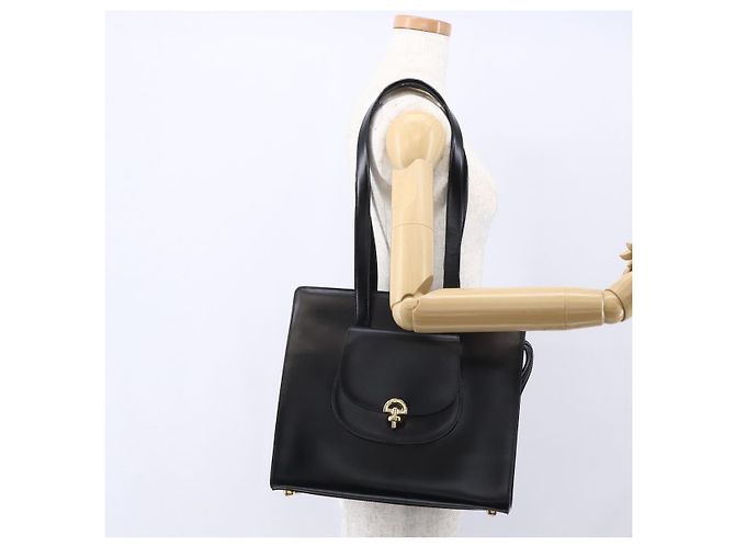 Céline Borsa Tote in pelle nera e oro Auth SW1830 Nero D'oro - vista 23