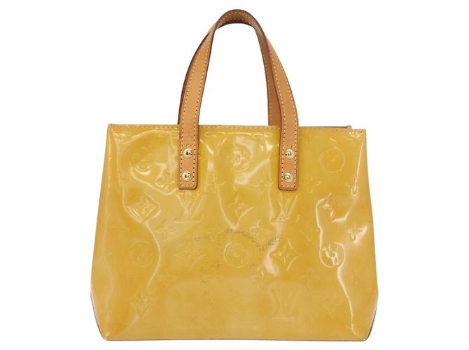 LOUIS VUITTON Borsa a Mano Monogram Vernis Reade PM Beige M91334 LV Auth 155005 - vista 13