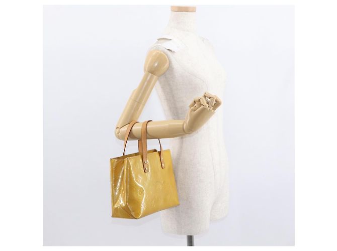 LOUIS VUITTON Borsa a Mano Monogram Vernis Reade PM Beige M91334 LV Auth 155005 - vista 22