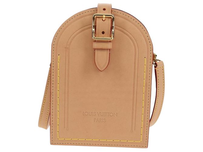 LOUIS VUITTON LV Etichetta Nome XL Borsa Clutch Pelle Beige M82225 LV Auth 145840SM - vista 13