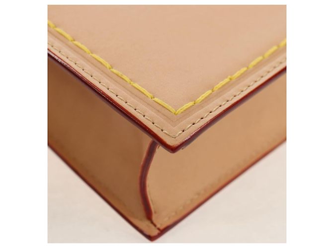 LOUIS VUITTON LV Etichetta Nome XL Borsa Clutch Pelle Beige M82225 LV Auth 145840SM - vista 17