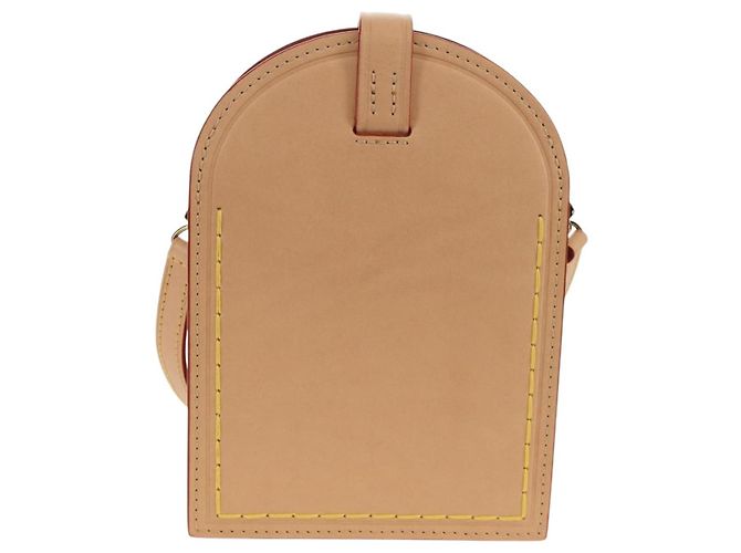 LOUIS VUITTON LV Etichetta Nome XL Borsa Clutch Pelle Beige M82225 LV Auth 145840SM - vista 2