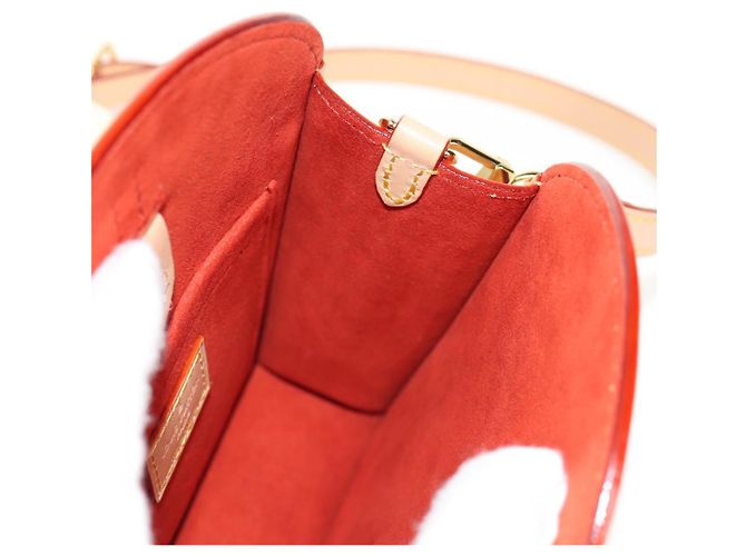 LOUIS VUITTON LV Etichetta Nome XL Borsa Clutch Pelle Beige M82225 LV Auth 145840SM - vista 23