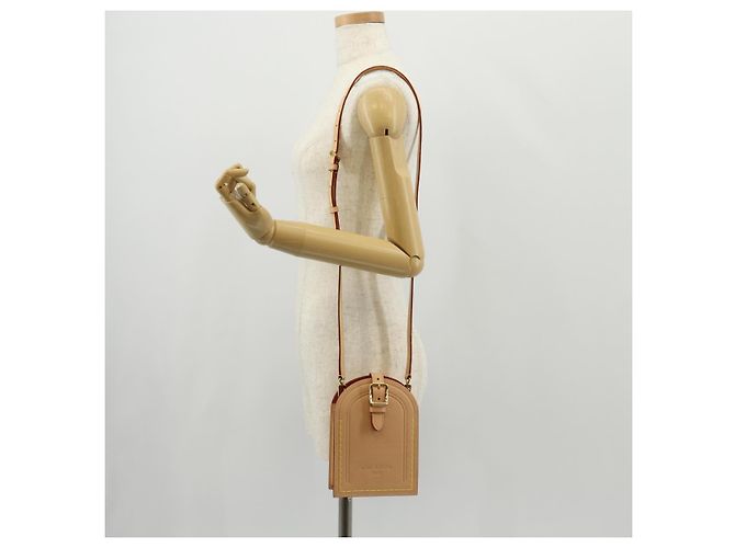 LOUIS VUITTON LV Etichetta Nome XL Borsa Clutch Pelle Beige M82225 LV Auth 145840SM - vista 26
