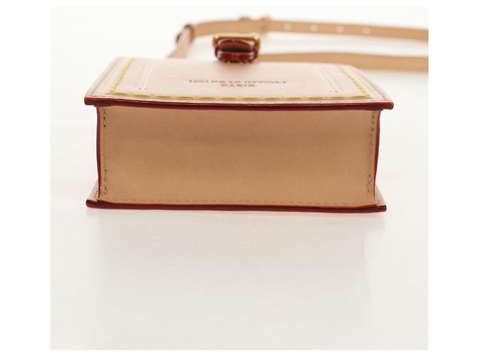 LOUIS VUITTON LV Etichetta Nome XL Borsa Clutch Pelle Beige M82225 LV Auth 145840SM - vista 5