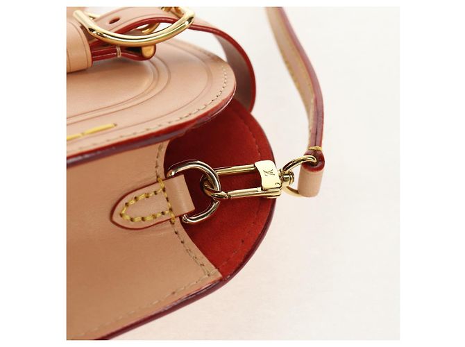 LOUIS VUITTON LV Etichetta Nome XL Borsa Clutch Pelle Beige M82225 LV Auth 145840SM - vista 9