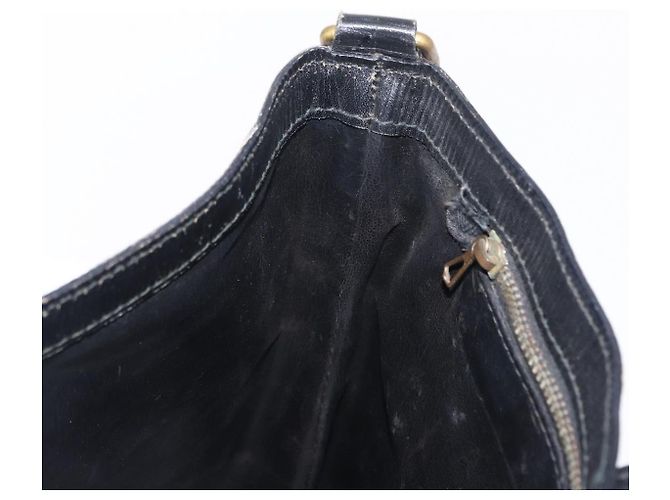 Borsa a Spalla in Tela Zucchino FENDI Nero Oro Auth 151737 - vista 19