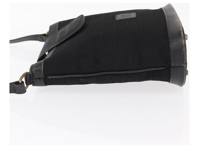 Borsa a Spalla in Tela Zucchino FENDI Nero Oro Auth 151737 - vista 4