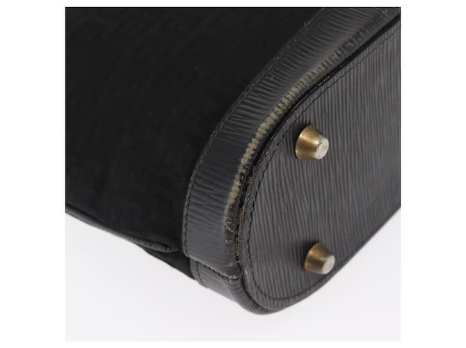 Borsa a Spalla in Tela Zucchino FENDI Nero Oro Auth 151737 - vista 9