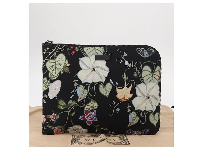 Borsa Clutch GUCCI in tela nera e argento 353480 Auth bs31421 Nero - vista 12