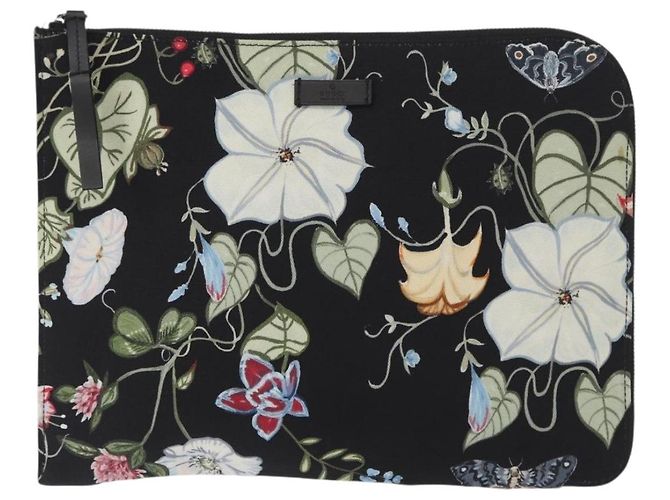 Borsa Clutch GUCCI in tela nera e argento 353480 Auth bs31421 Nero - vista 13