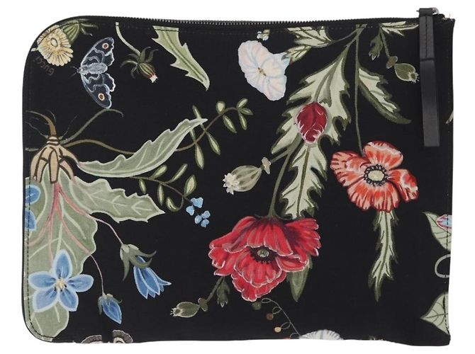 Borsa Clutch GUCCI in tela nera e argento 353480 Auth bs31421 Nero - vista 2