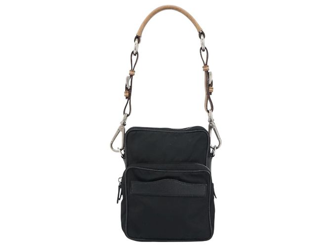 PRADA Schultertasche Nylon Schwarz Silber Authentisch ka593 - Ansicht 13