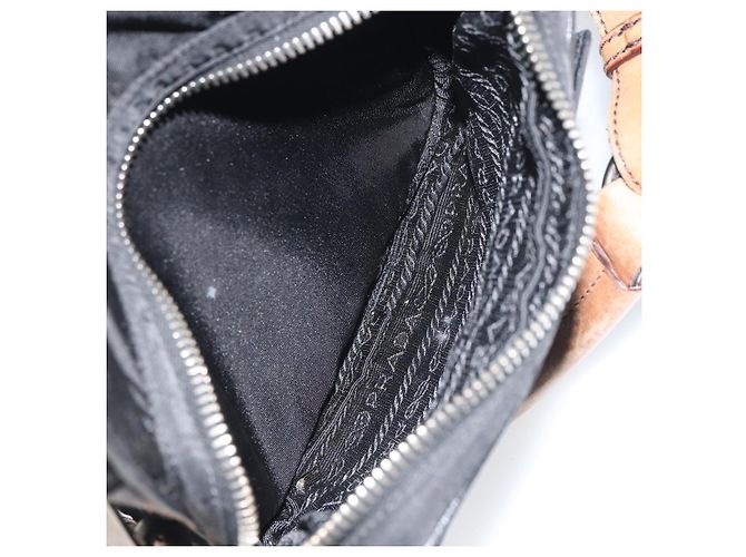 PRADA Schultertasche Nylon Schwarz Silber Authentisch ka593 - Ansicht 24
