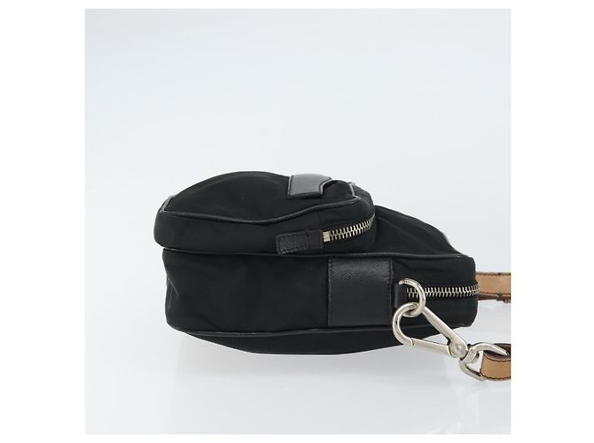 PRADA Schultertasche Nylon Schwarz Silber Authentisch ka593 - Ansicht 3