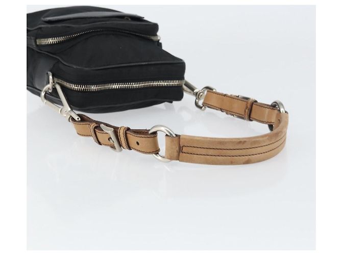 PRADA Schultertasche Nylon Schwarz Silber Authentisch ka593 - Ansicht 7