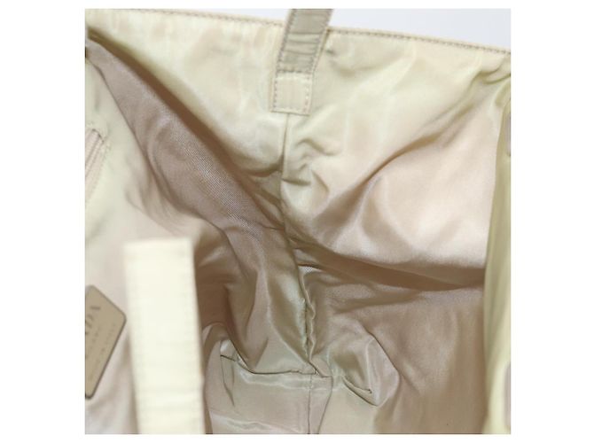 PRADA Borsa a mano in nylon beige argento Auth 151486 - vista 19