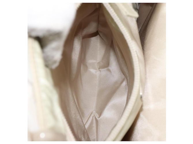 PRADA Borsa a mano in nylon beige argento Auth 151486 - vista 22